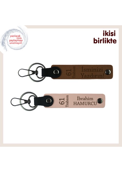61’le Başlayan Bir Aşk Hikayesi, Sevgiline Kişisel Isimli Trabzon Anahtarlık, Açık Kahve-Yavru Ağzı