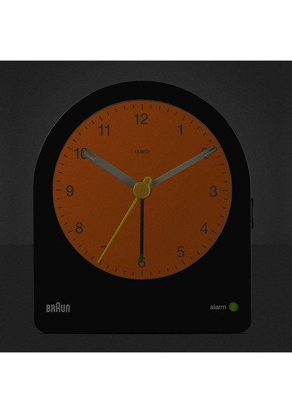 Şık Siyah Klasik Analog Masa Saati, Alarm Özellikli, Modern Tasarım