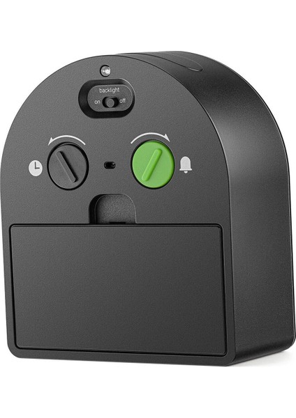 Şık Siyah Klasik Analog Masa Saati, Alarm Özellikli, Modern Tasarım
