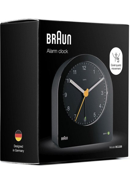 Şık Siyah Klasik Analog Masa Saati, Alarm Özellikli, Modern Tasarım