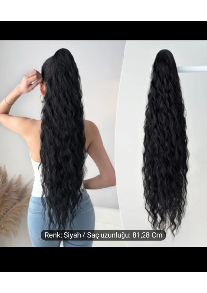 At Kuyrugu Saç Uzun Fiber Isıya Dayanıklı Özel Gün Saçı