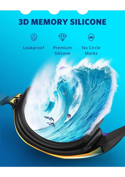 Aynalı, Su Geçirmez Yüzücü Gözlüğü, Unisex, Parlak Turuncu, Standart Beden fiyatları