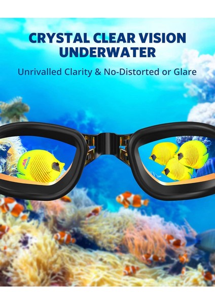 Aynalı, Su Geçirmez Yüzücü Gözlüğü, Unisex, Parlak Turuncu, Standart Beden indirimleri