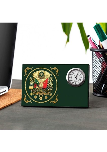 Şık Osmanlı Armalı Masa Isimliği, Zarif ve Işlevsel Dekorasyon Parçası