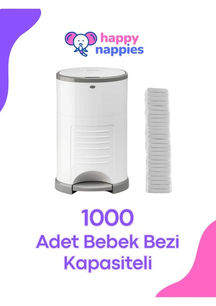16L Korbell Çöp Kovası Ile Uyumlu 1000 Adet Bebek Bezi Kapasiteli Çöp Poşeti - 18 Metr