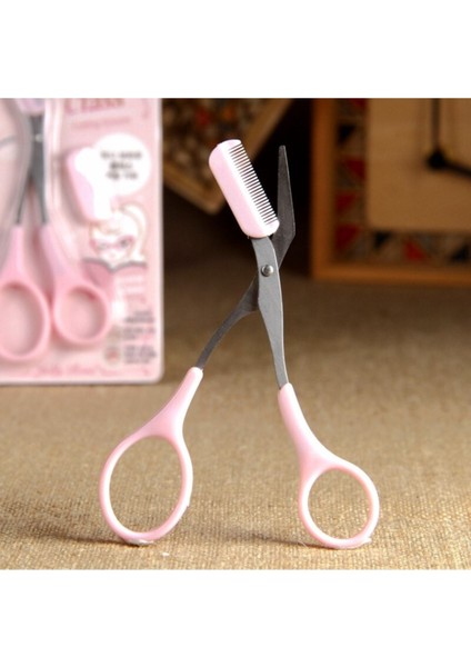 Pembe Renk Taraklı Kaş ve Bıyık Makası