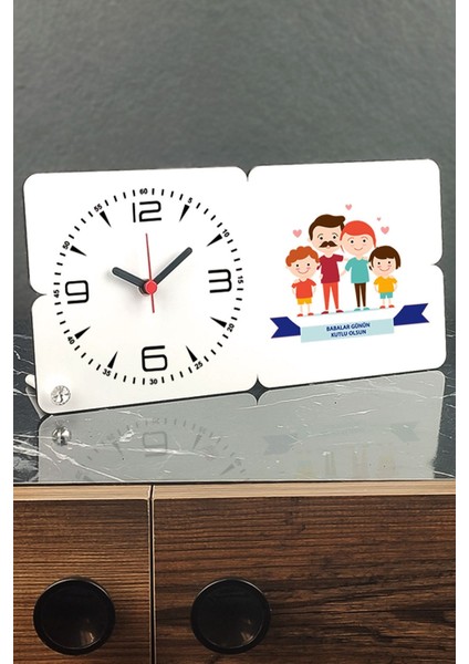 Beyaz Ahşap Masa Saati, Babalar Günü Için Şık Hediye Seçeneği