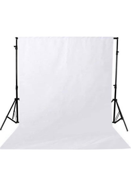 Seyyar Katlanabilir Kumaş Fon Perde Beyaz 3 x 6 Metre