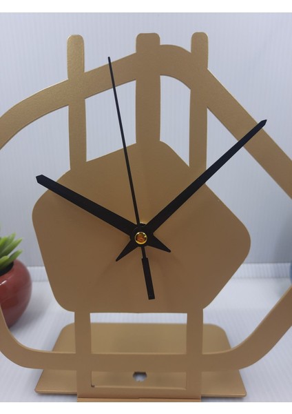 Altın Metal Masa Saati, Ev ve Ofis Dekoru, Hediye, 21X20 cm fiyatları
