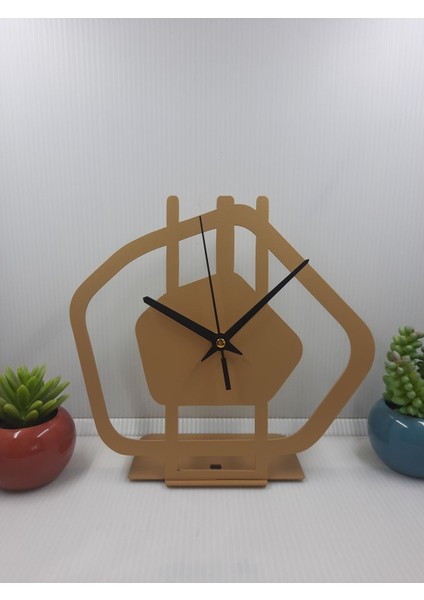 Altın Metal Masa Saati, Ev ve Ofis Dekoru, Hediye, 21X20 cm modelleri