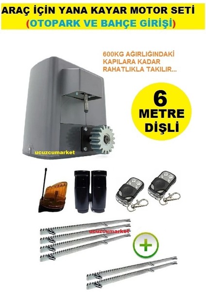 6 Metre Dişli Yana Kayar Motor Seti (Otopark ve Bahçe Girişleri Için Ideal Ürün)