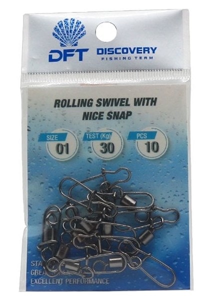 Discovery Klipsli Bilyeli Fırdöndü Siyah Rapala Klipsi No:1 10ADET