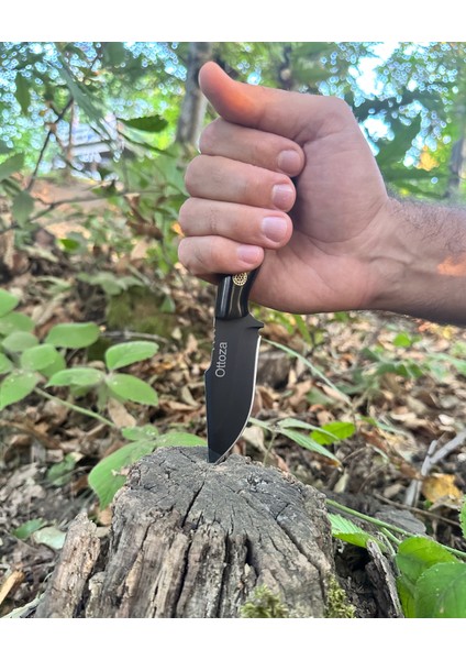 Küçük Av Bıçağı, 1075 Karbon Çelik ve Verzalit Kabza - Kamp Bıçağı - Outdoor Bıçak - Buşkraft Bıçak