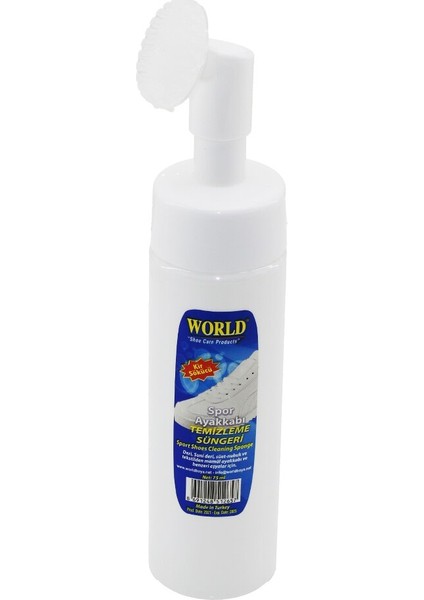 Silikon Fırça Başlıklı - Pompalı Spor Ayakkabı Temizleme Köpük 200ML