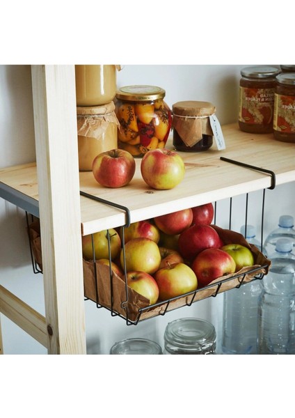 Mutfak Asılabilir Dolap Düzenleyici 31X30X18 cm Dolap Askısı Tel Sepet Çelik