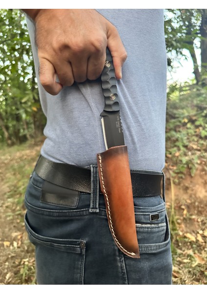 Küçük Av Bıçağı, 1075 Karbon Çelik ve Verzalit Kabza - Kamp Bıçağı - Outdoor Bıçak - Buşkraft Bıçak