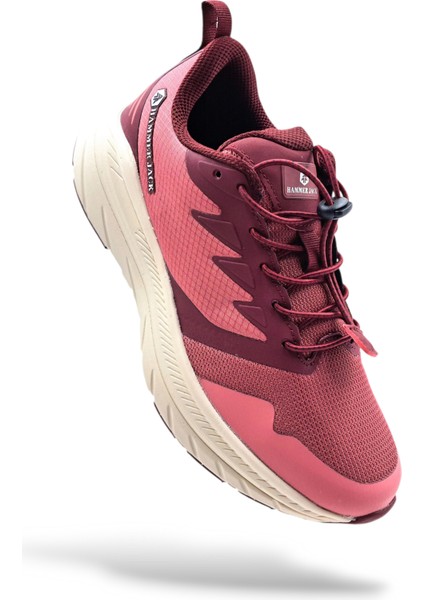 H24801 Dee Vişne Kırmızı Renk Lastik Bağcıklı Kadın Sneaker Spor Ayakkabı indirimleri