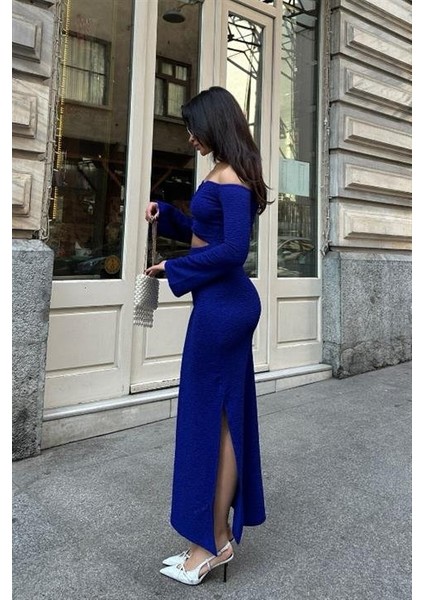 Lita Cut Out Büzgülü Elbise 2715-8