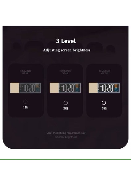 Şık Dijital Masa Saati, Bluetooth Hoparlör, Soundbar, Isı ve Nem Ölçer Bej