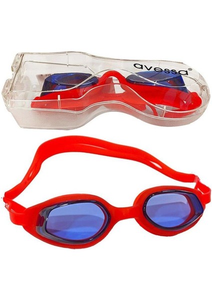 Yetişkin Yüzücü Gözlüğü, Deniz ve Havuz Için, Renk Seçenekleri Kırmızı ve Mavi