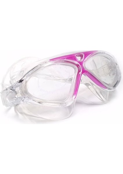 Pembe Unisex Yüzücü Deniz Gözlüğü Buğu Önleyici ve Silikon Bone ile Set fırsatları