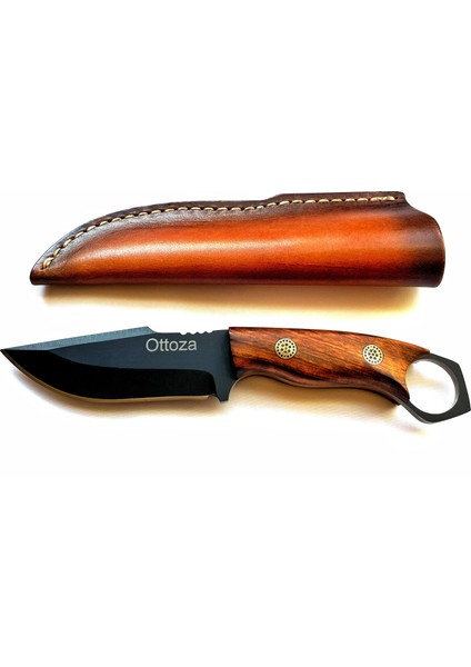 Küçük Av Bıçağı, 1075 Karbon Çelik ve Ceviz Ağacı Kabza - Kamp Bıçağı - Outdoor Bıçak - Buşkraft Bıçak