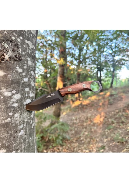 Küçük Av Bıçağı, 1075 Karbon Çelik ve Ceviz Ağacı Kabza - Kamp Bıçağı - Outdoor Bıçak - Buşkraft Bıçak indirimleri