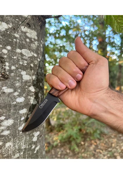Küçük Av Bıçağı, 1075 Karbon Çelik ve Ceviz Ağacı Kabza - Kamp Bıçağı - Outdoor Bıçak - Buşkraft Bıçak