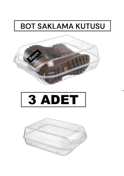 3 Adet Bot Saklama Kutusu Maxi Boy Ayakkabı Saklama Kutusu Kışlık Ayakkabılık düzenleyici