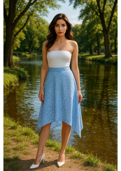 Kadın Asimetrik Kesim Çok Şık Etek