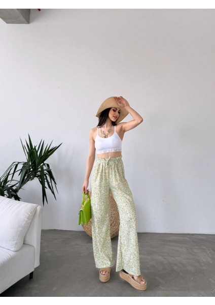 Yeşil Desenli Bürümcük Pantolon modelleri