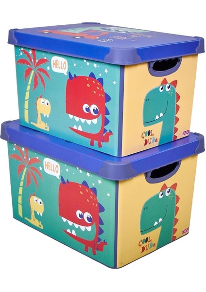 Style Box Dude Dekoratif Oyuncak Kutu Seti - 2x 17 Litre