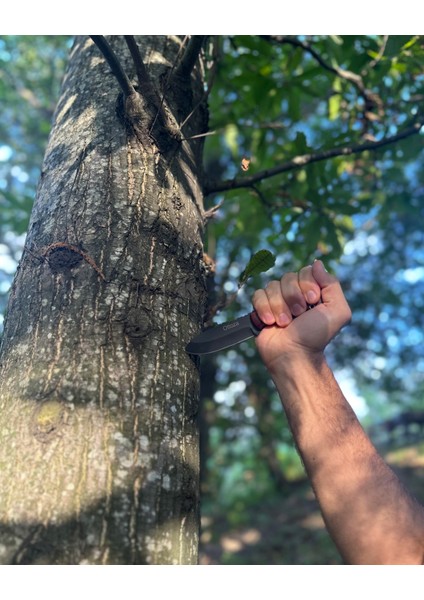 Küçük Av Bıçağı, 1075 Karbon Çelik ve Paduk Ağacı Kabza - Kamp Bıçağı - Outdoor Bıçak - Buşkraft Bıçak
