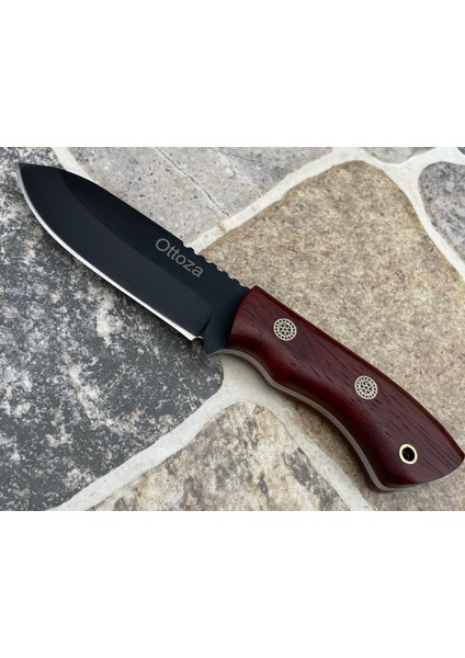 Küçük Av Bıçağı, 1075 Karbon Çelik ve Paduk Ağacı Kabza - Kamp Bıçağı - Outdoor Bıçak - Buşkraft Bıçak