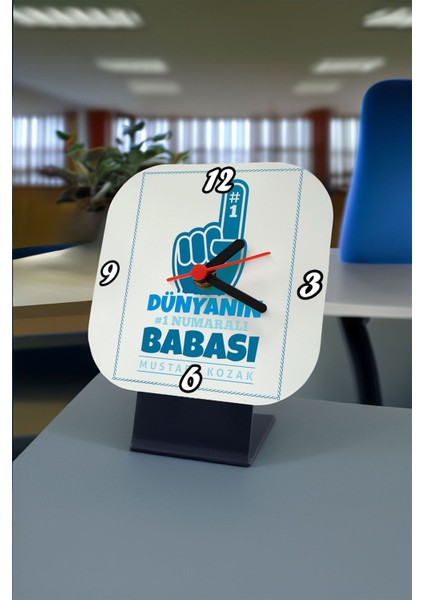 Baba Için Şık Kare Masa Saati, Beyaz Renkli Hediye Seçeneği fiyatları