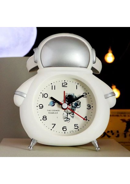 Işıklı ve Alarmlı Mini Masa Saati, Sürpriz Hediye, 11X10, Gri Renk