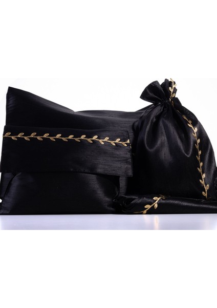 Osmanlı Ipeğinden 4 Parça Çeyiz Seti, Siyah