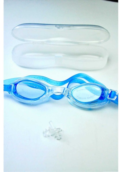 Lacivert Yetişkin Yüzücü Gözlüğü Kulak Tıkaçlı, Konforlu ve Dayanıklı