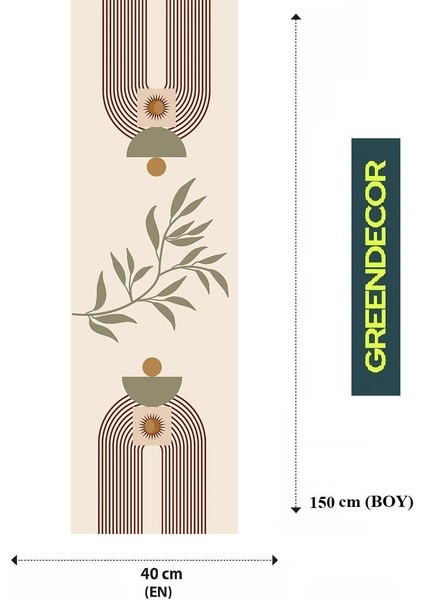 Yaprak Bohem Desenli Özel Tasarım Runner Dijital Baskılı Dekoratif Masa Örtüsü Modern Ev Dekorasyonu fiyatları