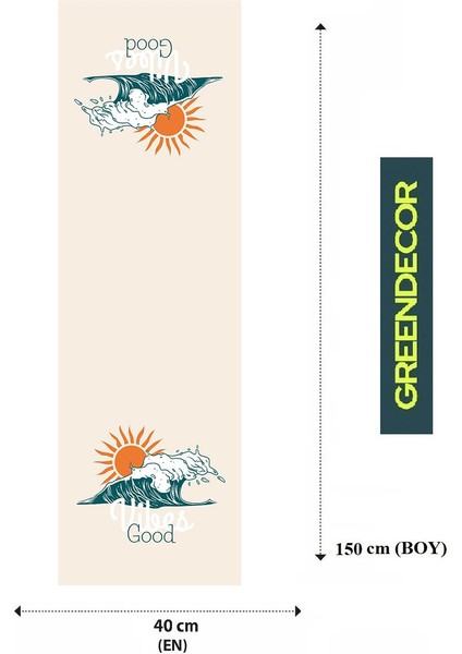 Good Vibes Deniz Desenli Özel Tasarım Runner Dijital Baskılı Dekoratif Masa Örtüsü Ev Dekorasyonu fiyatları