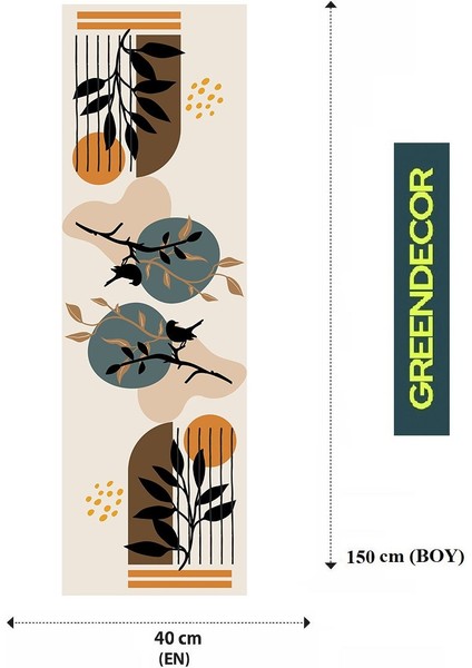 Yaprak Bohem Desenli Özel Tasarım Runner Dijital Baskılı Dekoratif Masa Örtüsü Modern Ev Dekorasyonu fiyatları