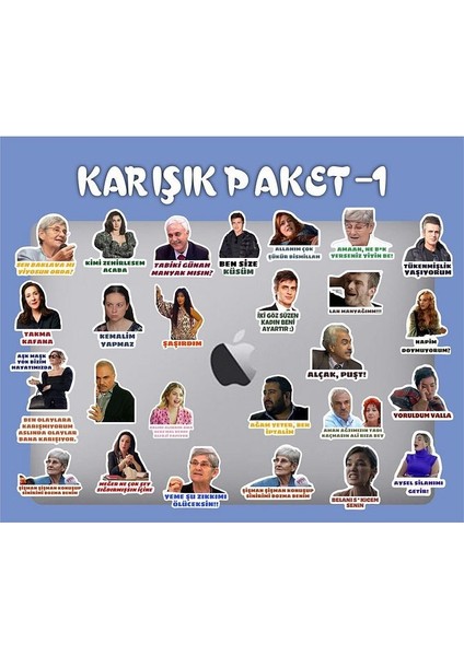 Karışık Mix Laptop Notebook Telefon Kılıfı Sticker Paketi