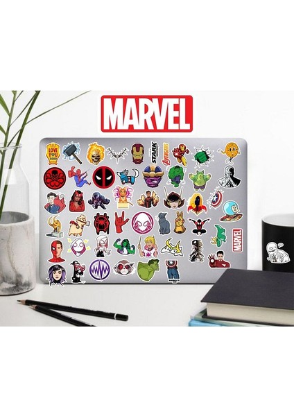 Marvel Comics Defter Suluk Laptop Notebook Tablet Telefon Kılıf Sticker Seti