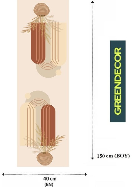 Vazo Bohem Desenli Özel Tasarım Runner Dijital Baskılı Dekoratif Masa Örtüsü Modern Ev Dekorasyonu fiyatları