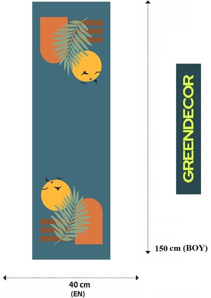 Yaprak Bohem Desenli Özel Tasarım Runner Dijital Baskılı Dekoratif Masa Örtüsü Modern Ev Dekorasyonu fiyatları