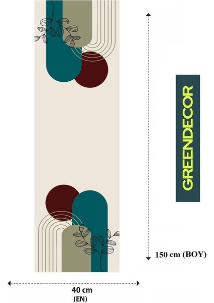 Yaprak Bohem Desenli Özel Tasarım Runner Dijital Baskılı Dekoratif Masa Örtüsü Modern Ev Dekorasyonu fiyatları