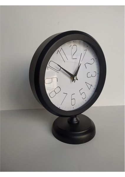 Siyah Metal Ofis ve Salon Masası Saati 25X20 Cm, Şık ve Kullanışlı Tasarım