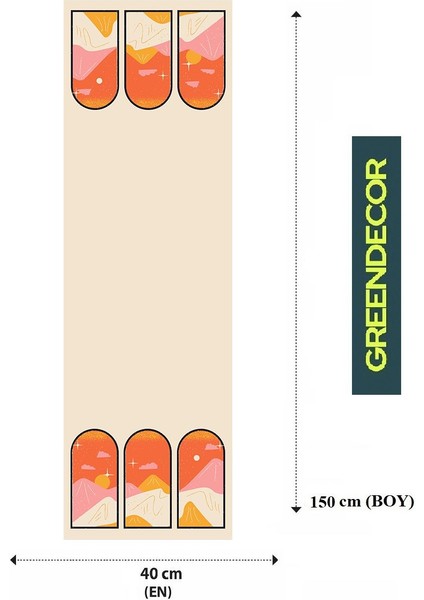 Dağ Bohem Desenli Özel Tasarım Runner Dijital Baskılı Dekoratif Masa Örtüsü Modern Ev Dekorasyonu fiyatları