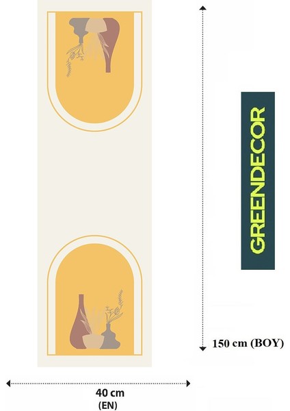 Vazo Bohem Desenli Özel Tasarım Runner Dijital Baskılı Dekoratif Masa Örtüsü Modern Ev Dekorasyonu fiyatları