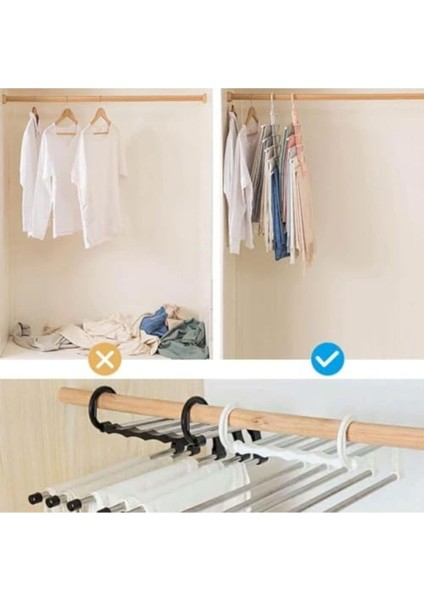 Sellbuystore Home 2 Katlı Katlanabilir 5'li Pantolon Askısı,pantolon,kravat,etek Için Organizer modelleri